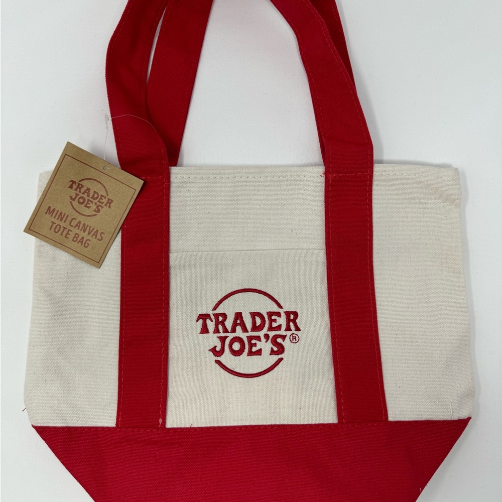 Trader Joe’s Mini Canvas Tote *Red* Sold Out In Stores - Great Holiday Gifts! 🎁